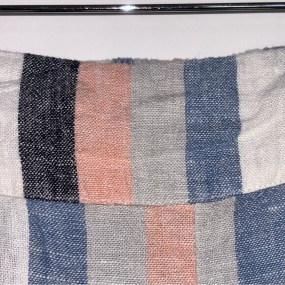 Naturals d&Co. Women’s XL Capris Striped Button Embellishment Linen Blend Boho - Picture 5 of 10